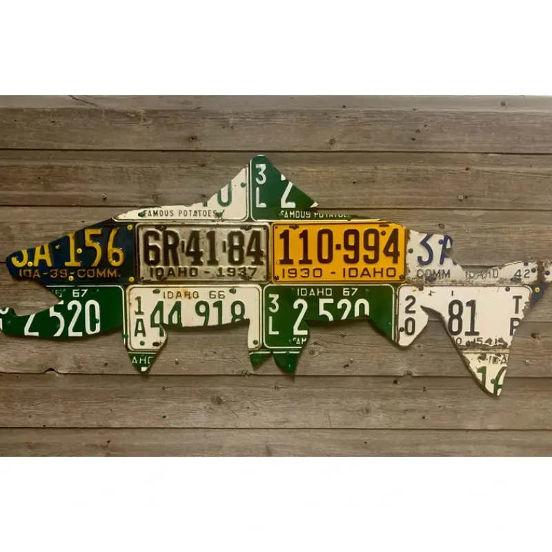 Shop All^ 50" Idaho Antique Brown Trout License Plate Art - Your Premium Fishing Gear Store Rods Lines Baits Accessories
