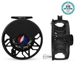 Fishing Line^ Abel ROVE Reel 11/12+ Black, Grateful Dead Lightning Bolt Drag Knob with Platinum Handle - Your Premium Fishing Gear Store Rods Lines Baits Accessories