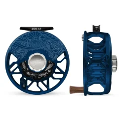 Fishing Line^ Abel ROVE Reel 5/7 Deep Blue Underwood Drift, Platinum Drag Knob with Rosewood Handle - Your Premium Fishing Gear Store Rods Lines Baits Accessories