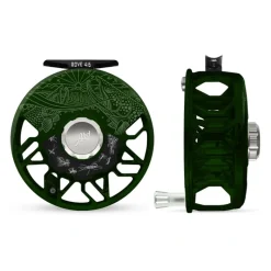 Fishing Line^ Abel ROVE Reel 4/6 Deep Green, Platinum Drag Knob, Underwood Drift and Freshwater Flies Engraving with Platinum Handle - Your Premium Fishing Gear Store Rods Lines Baits Accessories