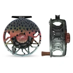 Fishing Line^ Abel ROVE Reel 4/6 Native Rainbow, Freshwater Flies Engraving with Rosewood Handle - Your Premium Fishing Gear Store Rods Lines Baits Accessories