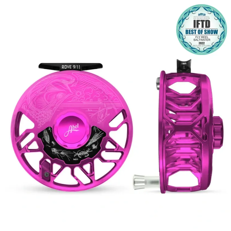 Fishing Line^ Abel ROVE Reel 9/11 Pink Underwood Salt with Platinum Handle - Your Premium Fishing Gear Store Rods Lines Baits Accessories