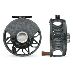 Fishing Line^ Abel ROVE Reel 4/6 Slate Grey, Platinum Drag Knob, Underwood Drift and Freshwater Flies Engraving with Rosewood Handle - Your Premium Fishing Gear Store Rods Lines Baits Accessories