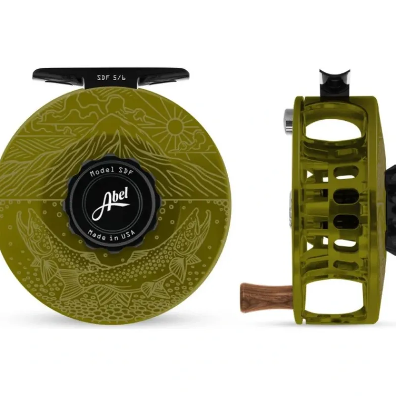 Fishing Line^ Abel SDF 5/6 Reel Underwood Ridge Riders Dark Olive/Black Handle - Your Premium Fishing Gear Store Rods Lines Baits Accessories
