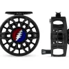 Fishing Line^ Abel SDF Reel 5/6 Black, Grateful Dead Lightning Bolt with Black Handle - Your Premium Fishing Gear Store Rods Lines Baits Accessories