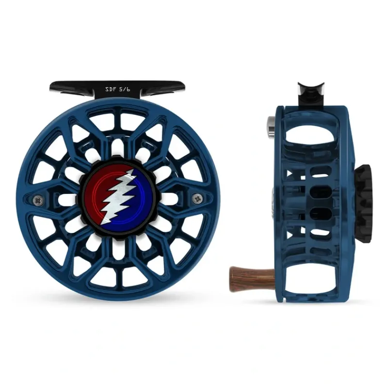 Fishing Line^ Abel SDF Reel 5/6 Deep Blue, Grateful Dead Bolt Drag Knob with Rosewood Handle - Your Premium Fishing Gear Store Rods Lines Baits Accessories