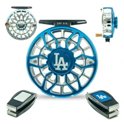 Fly Fishing^ Abel SDF Reel 5/6 Ported MLB LA Dodgers w/ Nipper - Your Premium Fishing Gear Store Rods Lines Baits Accessories