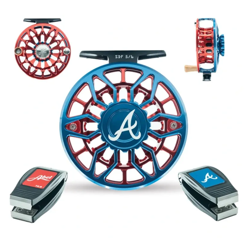 Fly Fishing^ Abel SDF Reel 5/6 Ported MLB Atlanta Braves w/ Nipper - Your Premium Fishing Gear Store Rods Lines Baits Accessories