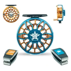 Fly Fishing^ Abel SDF Reel 5/6 Ported MLB Houston Astros w/ Nipper - Your Premium Fishing Gear Store Rods Lines Baits Accessories