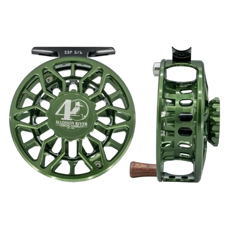 Fishing Line^ Abel SDF Reel 5/6 40th Logo Deep Green with Rosewood Handle - Your Premium Fishing Gear Store Rods Lines Baits Accessories
