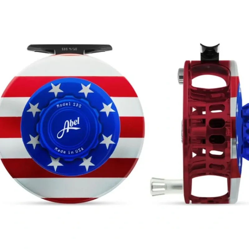 Fishing Line^ Abel SDF Reel 5/6 USA Flag/Platinum Handle - Your Premium Fishing Gear Store Rods Lines Baits Accessories