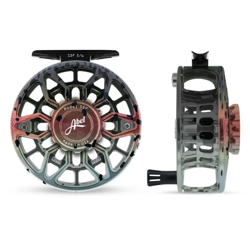 Fishing Line^ Abel SDF Reel Ported 5/6 Native Rainbow with Black Handle - Your Premium Fishing Gear Store Rods Lines Baits Accessories