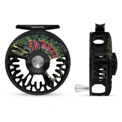 Fishing Line^ Abel Vaya Reel 5/6 Larko Rainbow Trout, Lark Rainbow Trout Black Drag Knob with Platinum Handle - Your Premium Fishing Gear Store Rods Lines Baits Accessories