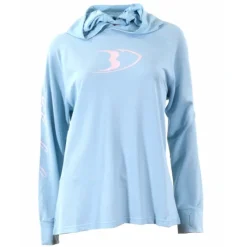 Shop All^ Blackfish Women's CoolCharge UPF Angler Sun Hoodie - Sky Blue - Your Premium Fishing Gear Store Rods Lines Baits Accessories
