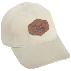 Shop All^ Calcutta Twill Cap with Leather Patch and Adjustable Back, Khaki - Your Premium Fishing Gear Store Rods Lines Baits Accessories
