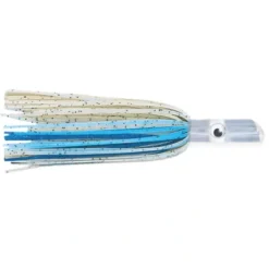 Bait^ C&H Lil Swimmer Pre-Rigged Trolling Lure, White/Blue Skirt, 7/0 Hook, 100 lb Mono, 6 ft - Your Premium Fishing Gear Store Rods Lines Baits Accessories