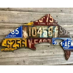 Fly Fishing^ Connecticut Antique Trout License Plate Art - Your Premium Fishing Gear Store Rods Lines Baits Accessories