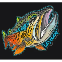 Fly Fishing^ DeYoung Brown Rising Color Sticker - Your Premium Fishing Gear Store Rods Lines Baits Accessories