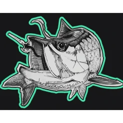 Fly Fishing^ DeYoung Tarpon Sketch Sticker - Your Premium Fishing Gear Store Rods Lines Baits Accessories