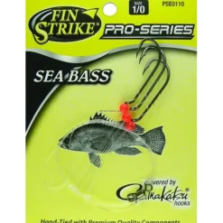 Bait^ Fin Strike ProSeries SeaBass Rig Baitholder Hook, Blk w/Flo Red Round Beads SPRO - Your Premium Fishing Gear Store Rods Lines Baits Accessories