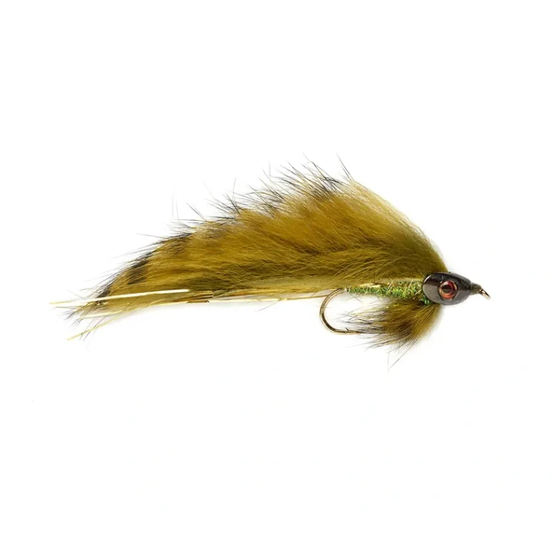 Fly Fishing^ Fish Skull Zonker Olive - Your Premium Fishing Gear Store Rods Lines Baits Accessories