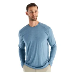 Fishing Line^ Free Fly Bamboo Shade Long Sleeve Heather Slate Blue - Your Premium Fishing Gear Store Rods Lines Baits Accessories