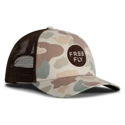 Fly Fishing^ Free Fly Camo Trucker Hat Vintage Camo - Your Premium Fishing Gear Store Rods Lines Baits Accessories
