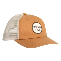 Fly Fishing^ Free Fly Low Pro Badge Trucker Hat Wheat - Your Premium Fishing Gear Store Rods Lines Baits Accessories