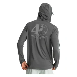 Fly Fishing^ Free Fly 40th Logo Elevate Hoody Smoke - Your Premium Fishing Gear Store Rods Lines Baits Accessories