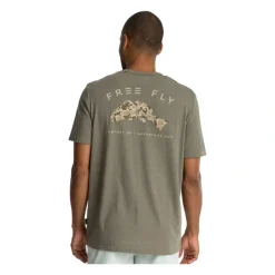 Fly Fishing^ Free Fly Vintage Camo Redfish Pocket Tee Heather Fatigue - Your Premium Fishing Gear Store Rods Lines Baits Accessories
