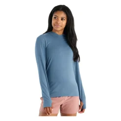 Fly Fishing^ Free Fly Womens Bamboo Shade Hoodie II Slate Blue - Your Premium Fishing Gear Store Rods Lines Baits Accessories