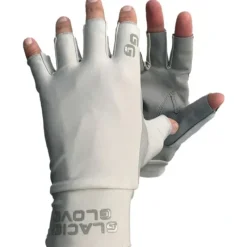 Shop All^ Glacier Ascencion Bay Fingerless Sun Gloves - Light Gray, Small - Your Premium Fishing Gear Store Rods Lines Baits Accessories