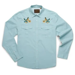 Fishing Line^ Howler Bros Gaucho Snapshirt Pelican Portage : Nile Blue Oxford - Your Premium Fishing Gear Store Rods Lines Baits Accessories