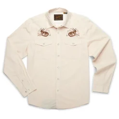 Fishing Line^ Howler Bros Gaucho Snapshirt Lazy Gators : Wheat Microstripe - Your Premium Fishing Gear Store Rods Lines Baits Accessories