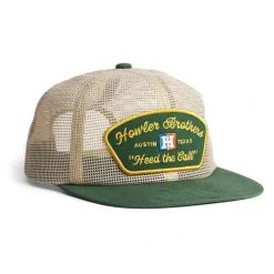 Shop All^ Howler Bros Unstructured Snapback Hats Feedstore : Tan / Green - Your Premium Fishing Gear Store Rods Lines Baits Accessories