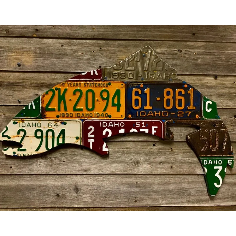 Fly Fishing^ Idaho Antique Trout License Plate Art - Your Premium Fishing Gear Store Rods Lines Baits Accessories