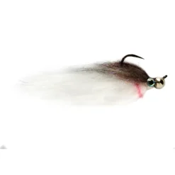 Fly Fishing^ Jiggy Fat Minnow Brown & White Barbless - Your Premium Fishing Gear Store Rods Lines Baits Accessories
