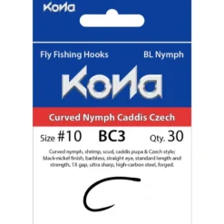 Shop All^ Kona BC3 Curved Nymph Hook BL 30pk - Your Premium Fishing Gear Store Rods Lines Baits Accessories