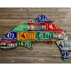 Large 4-Foot Mixed Western Trout License Plate Art - Your Premium Fishing Gear Store Rods Lines Baits Accessories* Outlet