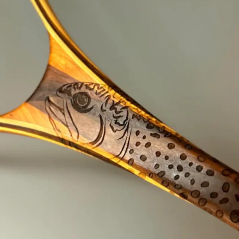 Little Dipper 12"x8" - Brook Trout Engraved - Classic Fly Fishing Traditional Landing Net - Your Premium Fishing Gear Store Rods Lines Baits Accessories* Store