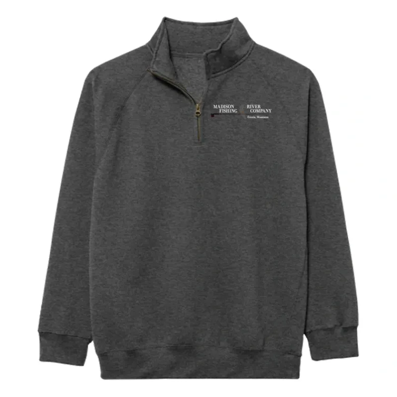 Logo Benchmark 1/4 Zip Sweatshirt Graphite Small Chest Logo - Your Premium Fishing Gear Store Rods Lines Baits Accessories* Store