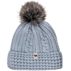 Logo Cableknit Faux Pom Beanie Good Grey - Your Premium Fishing Gear Store Rods Lines Baits Accessories* Cheap