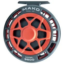 Mako 9500-810 Inshore Fly Reel Matte Red on Black Right Hand - Your Premium Fishing Gear Store Rods Lines Baits Accessories* Outlet