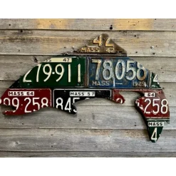 Massachusetts Trout Antique License Plate Art - Your Premium Fishing Gear Store Rods Lines Baits Accessories* Outlet