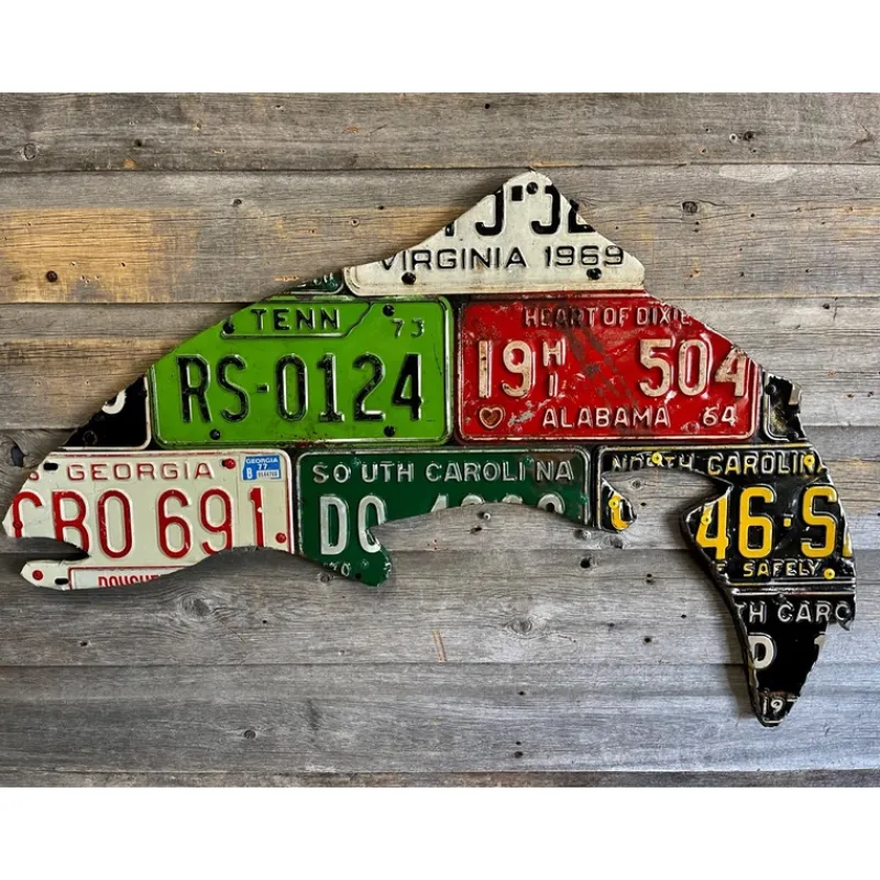 Mixed Southeast Antique Trout License Plate Art - Your Premium Fishing Gear Store Rods Lines Baits Accessories* Cheap