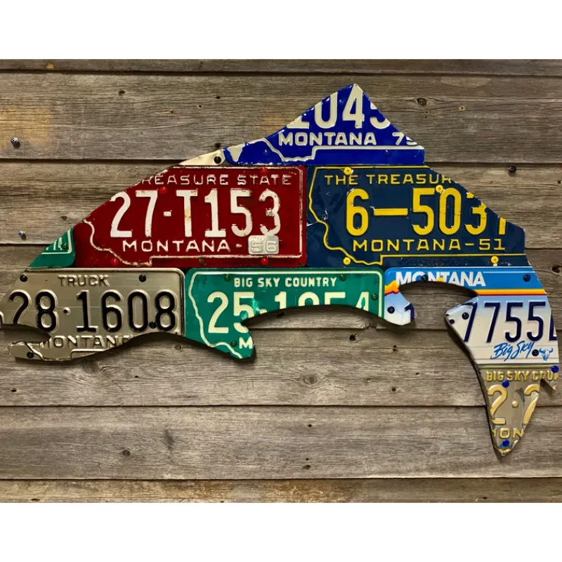 Montana Vintage Trout License Plate Art - Your Premium Fishing Gear Store Rods Lines Baits Accessories* Clearance