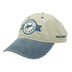 MTS Logo Canyon Hat Putty/Navy - Your Premium Fishing Gear Store Rods Lines Baits Accessories* New