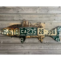 New Hampshire Striped Bass Antique License Plate Art - Your Premium Fishing Gear Store Rods Lines Baits Accessories* Discount