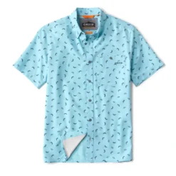 Orvis Printed Tech Chambray Short-Sleeved Shirt - Your Premium Fishing Gear Store Rods Lines Baits Accessories* Discount