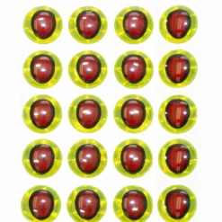 Oval Pupil 3D Eyes - Chartreuse/Red - Your Premium Fishing Gear Store Rods Lines Baits Accessories* Store